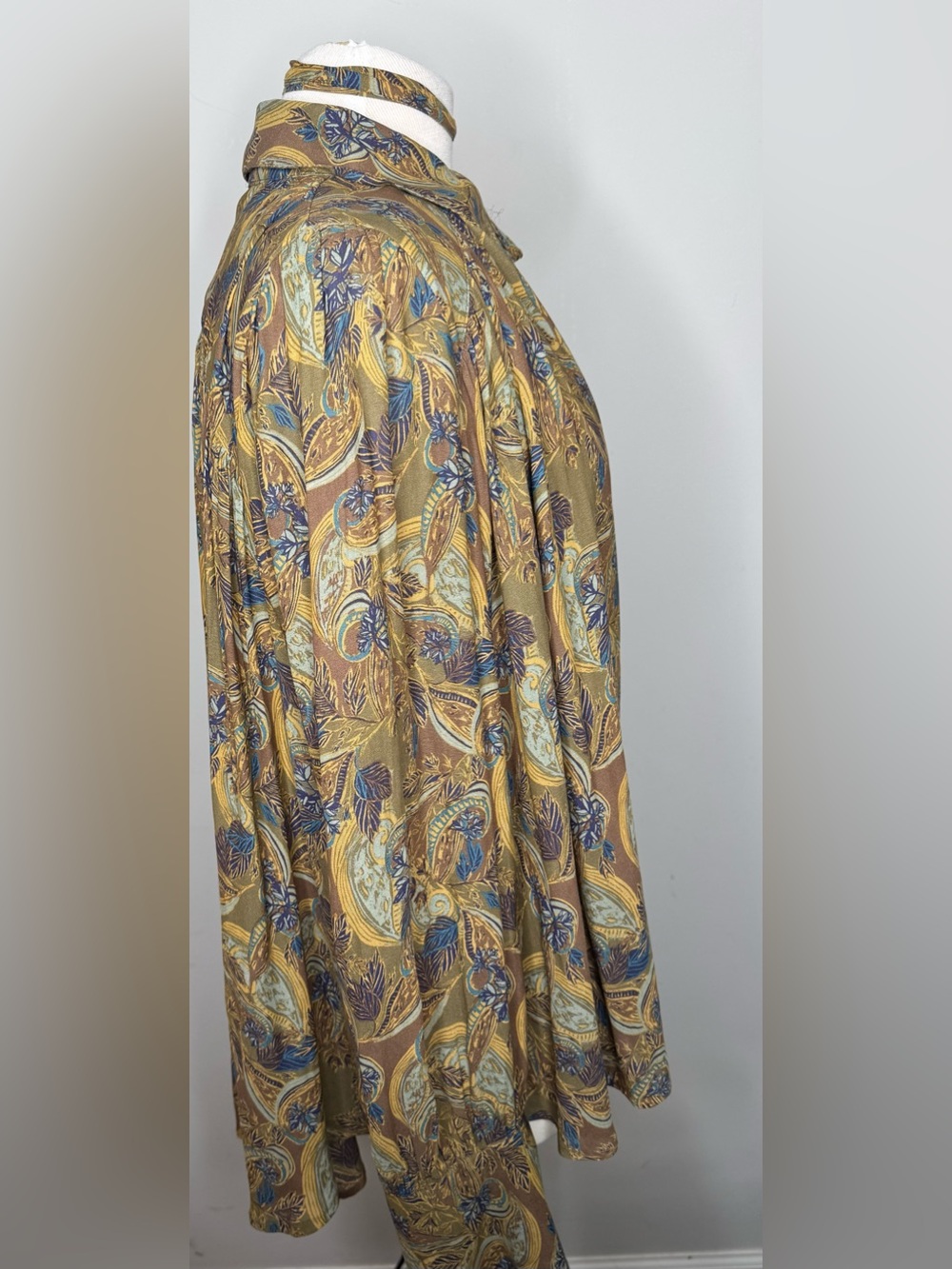Free People Paisley Modern Muse Button Down Top Size L Sheer Boho Feminine - Picture 3 of 11